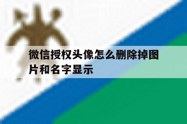 微信授权头像怎么删除掉图片和名字显示 微信授权头像怎么删除掉图片和名字显示