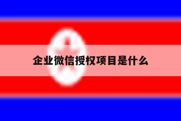 企业微信授权项目是什么 企业微信授权项目是什么
