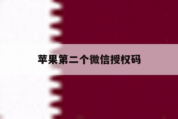 苹果第二个微信授权码 苹果第二个微信授权码