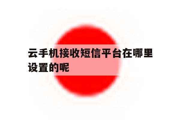云手机接收短信平台在哪里设置的呢的简单介绍 云手机接收短信平台在哪里设置的呢的简单介绍