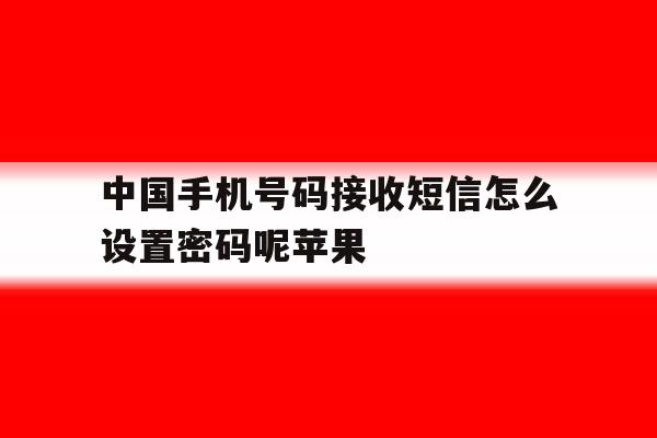 中国手机号码接收短信怎么设置密码呢苹果 中国手机号码接收短信怎么设置密码呢苹果