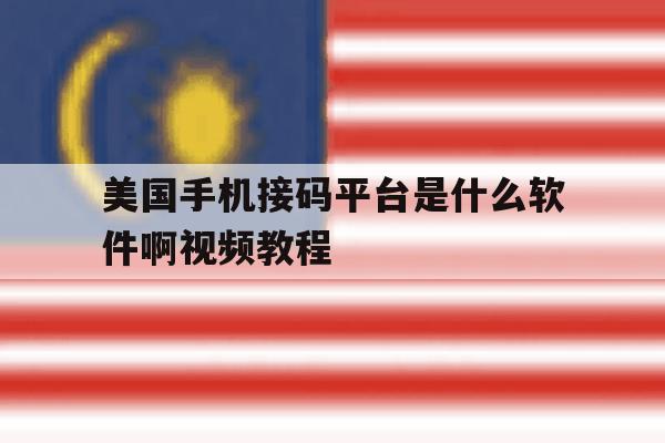 美国手机接码平台是什么软件啊视频教程 美国手机接码平台是什么软件啊视频教程