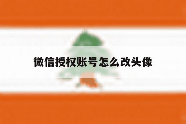 微信授权账号怎么改头像 微信授权账号怎么改头像