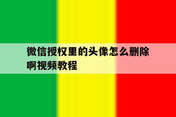 微信授权里的头像怎么删除啊视频教程的简单介绍 微信授权里的头像怎么删除啊视频教程的简单介绍