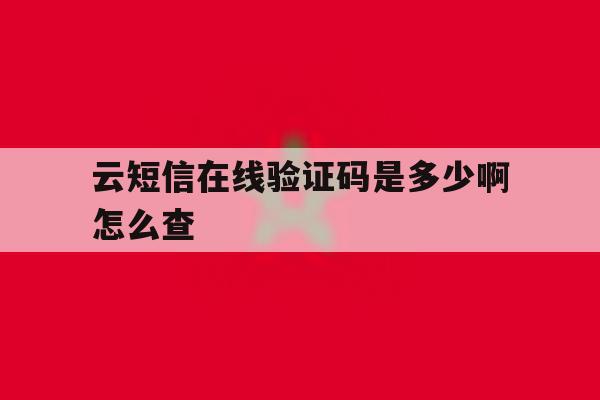 云短信在线验证码是多少啊怎么查 云短信在线验证码是多少啊怎么查