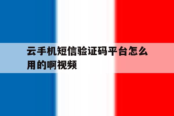 云手机短信验证码平台怎么用的啊视频 云手机短信验证码平台怎么用的啊视频