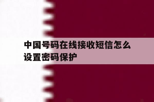 中国号码在线接收短信怎么设置密码保护 中国号码在线接收短信怎么设置密码保护