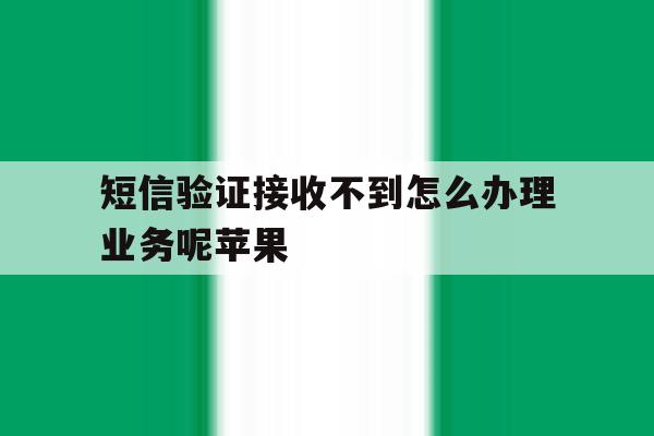 短信验证接收不到怎么办理业务呢苹果 短信验证接收不到怎么办理业务呢苹果