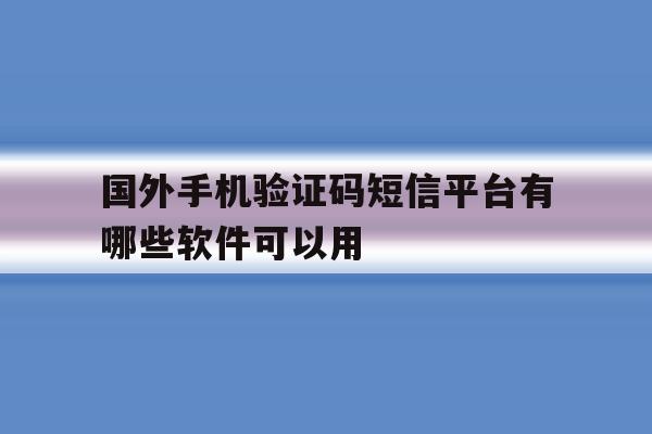 国外手机验证码短信平台有哪些软件可以用 国外手机验证码短信平台有哪些软件可以用