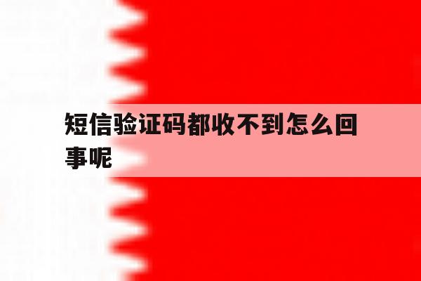 短信验证码都收不到怎么回事呢 短信验证码都收不到怎么回事呢