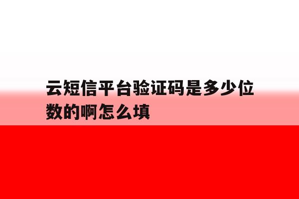 云短信平台验证码是多少位数的啊怎么填 云短信平台验证码是多少位数的啊怎么填