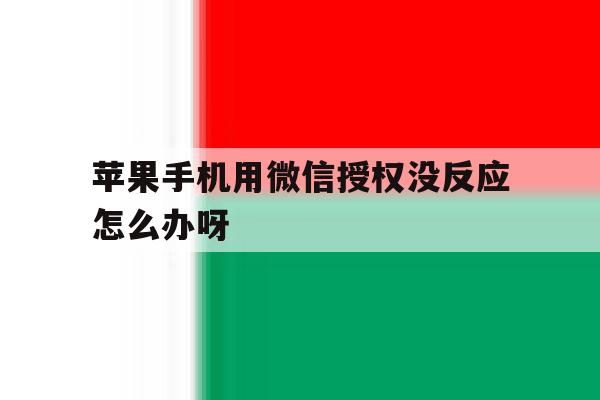 苹果手机用微信授权没反应怎么办呀 苹果手机用微信授权没反应怎么办呀