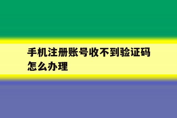 手机注册账号收不到验证码怎么办理