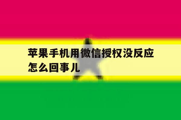 苹果手机用微信授权没反应怎么回事儿 苹果手机用微信授权没反应怎么回事儿