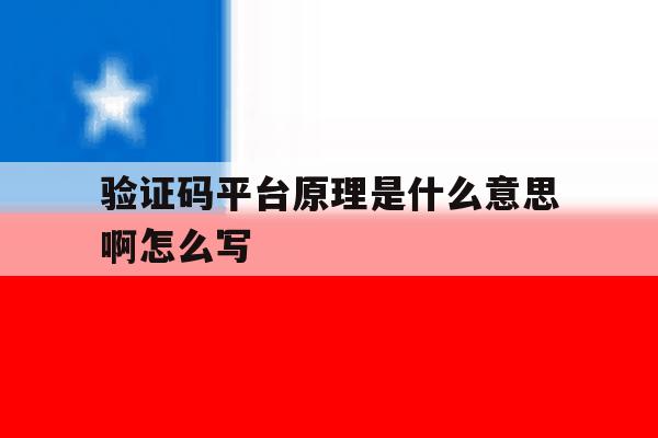 验证码平台原理是什么意思啊怎么写 验证码平台原理是什么意思啊怎么写