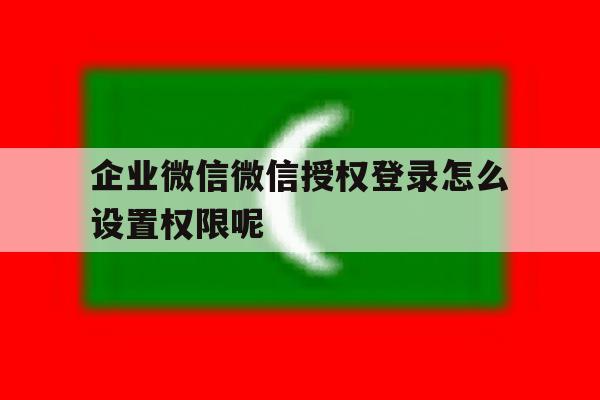 企业微信微信授权登录怎么设置权限呢的简单介绍 企业微信微信授权登录怎么设置权限呢的简单介绍
