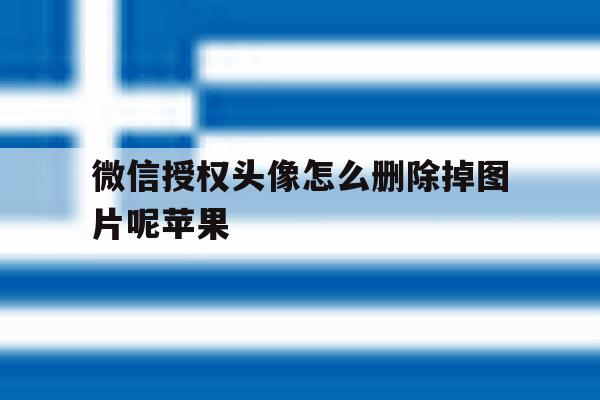 微信授权头像怎么删除掉图片呢苹果 微信授权头像怎么删除掉图片呢苹果