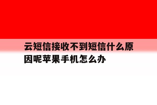 包含云短信接收不到短信什么原因呢苹果手机怎么办的词条 包含云短信接收不到短信什么原因呢苹果手机怎么办的词条