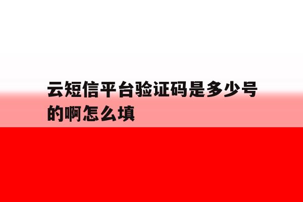 云短信平台验证码是多少号的啊怎么填 云短信平台验证码是多少号的啊怎么填