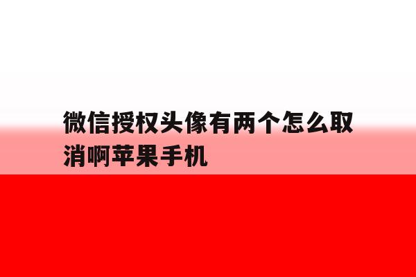 微信授权头像有两个怎么取消啊苹果手机的简单介绍 微信授权头像有两个怎么取消啊苹果手机的简单介绍