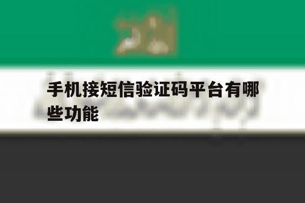 手机接短信验证码平台有哪些功能 手机接短信验证码平台有哪些功能