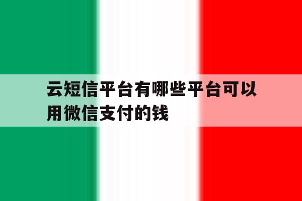 云短信平台有哪些平台可以用微信支付的钱的简单介绍 云短信平台有哪些平台可以用微信支付的钱的简单介绍