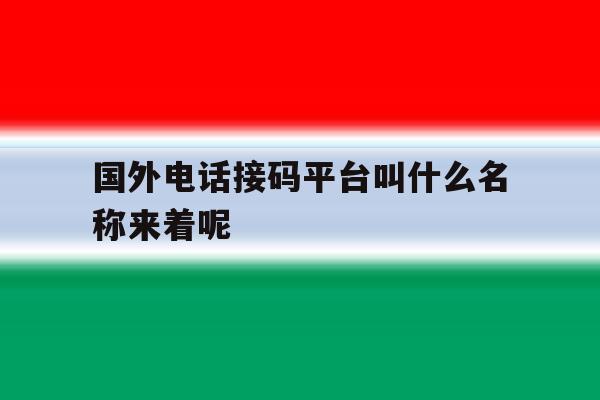 国外电话接码平台叫什么名称来着呢 国外电话接码平台叫什么名称来着呢