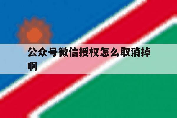 公众号微信授权怎么取消掉啊 公众号微信授权怎么取消掉啊