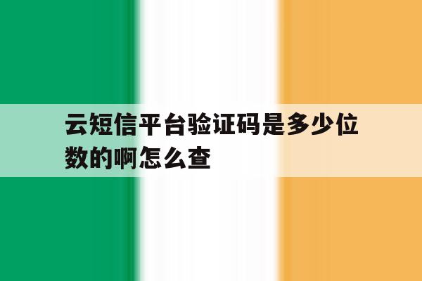 云短信平台验证码是多少位数的啊怎么查 云短信平台验证码是多少位数的啊怎么查