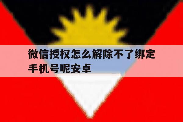 微信授权怎么解除不了绑定手机号呢安卓的简单介绍 微信授权怎么解除不了绑定手机号呢安卓的简单介绍