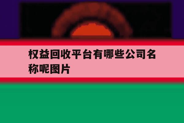 权益回收平台有哪些公司名称呢图片 权益回收平台有哪些公司名称呢图片