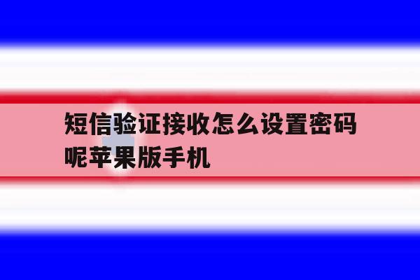 短信验证接收怎么设置密码呢苹果版手机 短信验证接收怎么设置密码呢苹果版手机