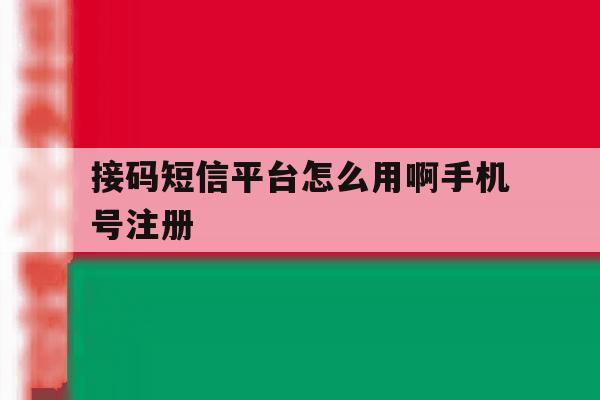 接码短信平台怎么用啊手机号注册 接码短信平台怎么用啊手机号注册