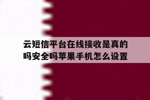 云短信平台在线接收是真的吗安全吗苹果手机怎么设置的简单介绍 云短信平台在线接收是真的吗安全吗苹果手机怎么设置的简单介绍