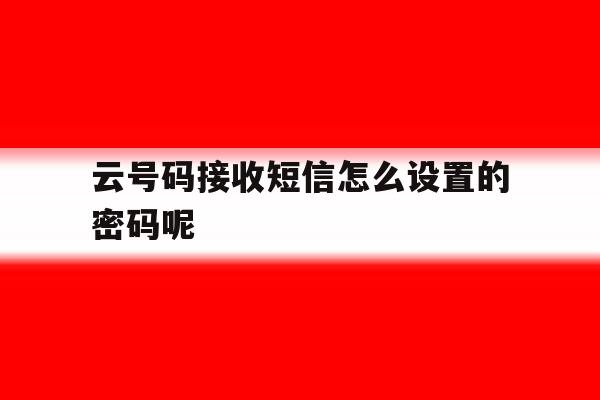 云号码接收短信怎么设置的密码呢 云号码接收短信怎么设置的密码呢