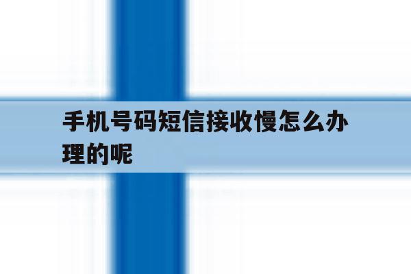手机号码短信接收慢怎么办理的呢 手机号码短信接收慢怎么办理的呢