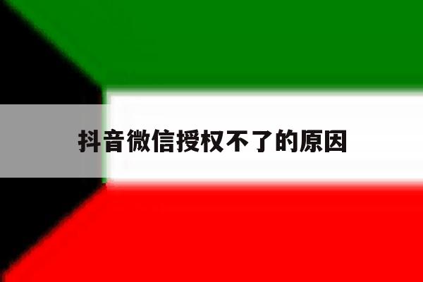 抖音微信授权不了的原因 抖音微信授权不了的原因