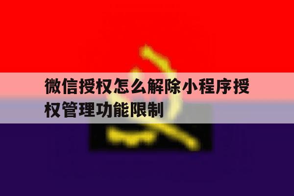 微信授权怎么解除小程序授权管理功能限制 微信授权怎么解除小程序授权管理功能限制