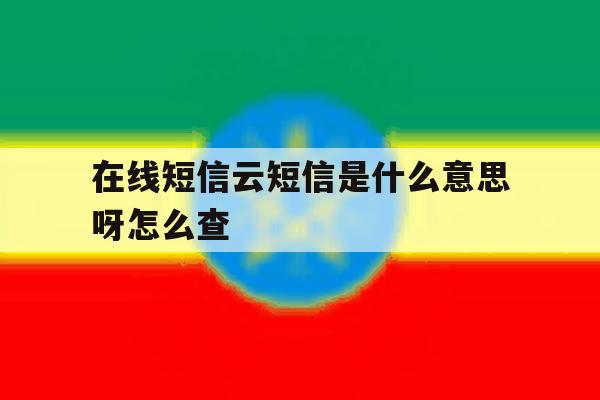 在线短信云短信是什么意思呀怎么查 在线短信云短信是什么意思呀怎么查