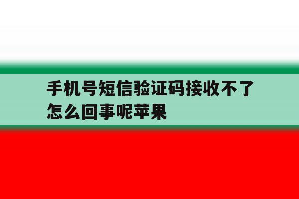手机号短信验证码接收不了怎么回事呢苹果 手机号短信验证码接收不了怎么回事呢苹果