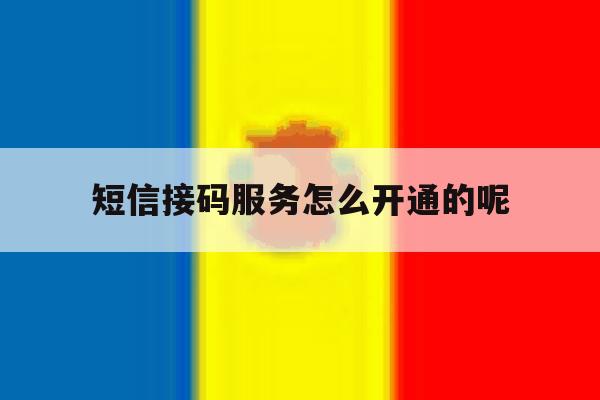 短信接码服务怎么开通的呢 短信接码服务怎么开通的呢