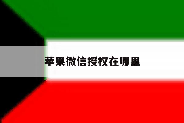 苹果微信授权在哪里 苹果微信授权在哪里