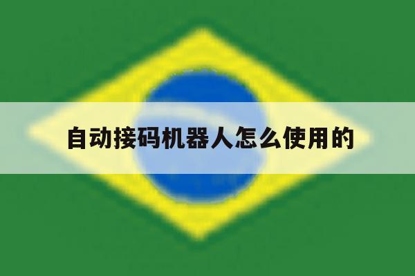 自动接码机器人怎么使用的 自动接码机器人怎么使用的