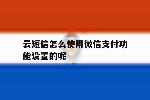 云短信怎么使用微信支付功能设置的呢的简单介绍 云短信怎么使用微信支付功能设置的呢的简单介绍