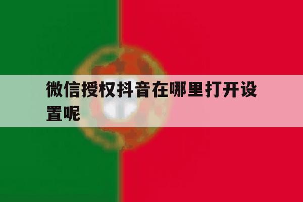 微信授权抖音在哪里打开设置呢 微信授权抖音在哪里打开设置呢