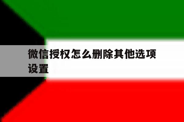 微信授权怎么删除其他选项设置 微信授权怎么删除其他选项设置