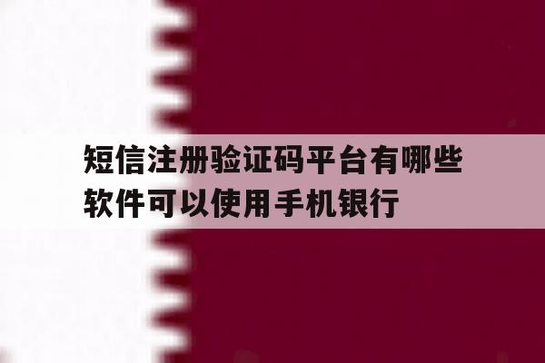 短信注册验证码平台有哪些软件可以使用手机银行的简单介绍