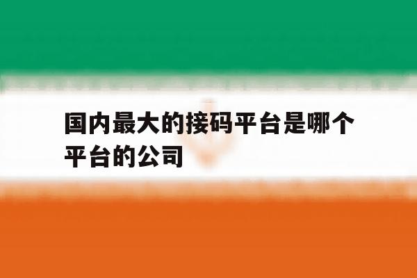 国内最大的接码平台是哪个平台的公司 国内最大的接码平台是哪个平台的公司