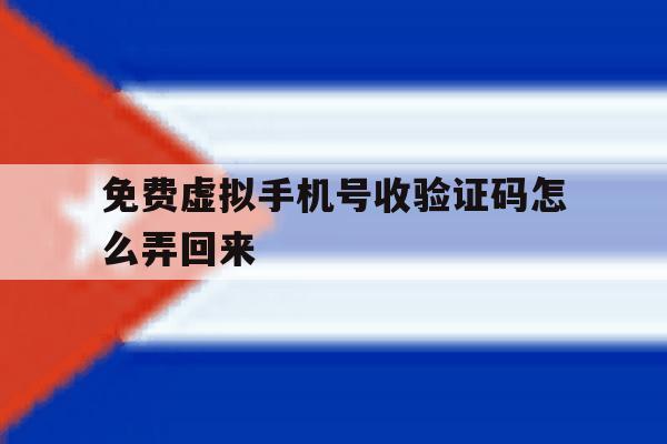 免费虚拟手机号收验证码怎么弄回来 免费虚拟手机号收验证码怎么弄回来