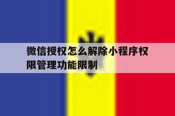 微信授权怎么解除小程序权限管理功能限制 微信授权怎么解除小程序权限管理功能限制